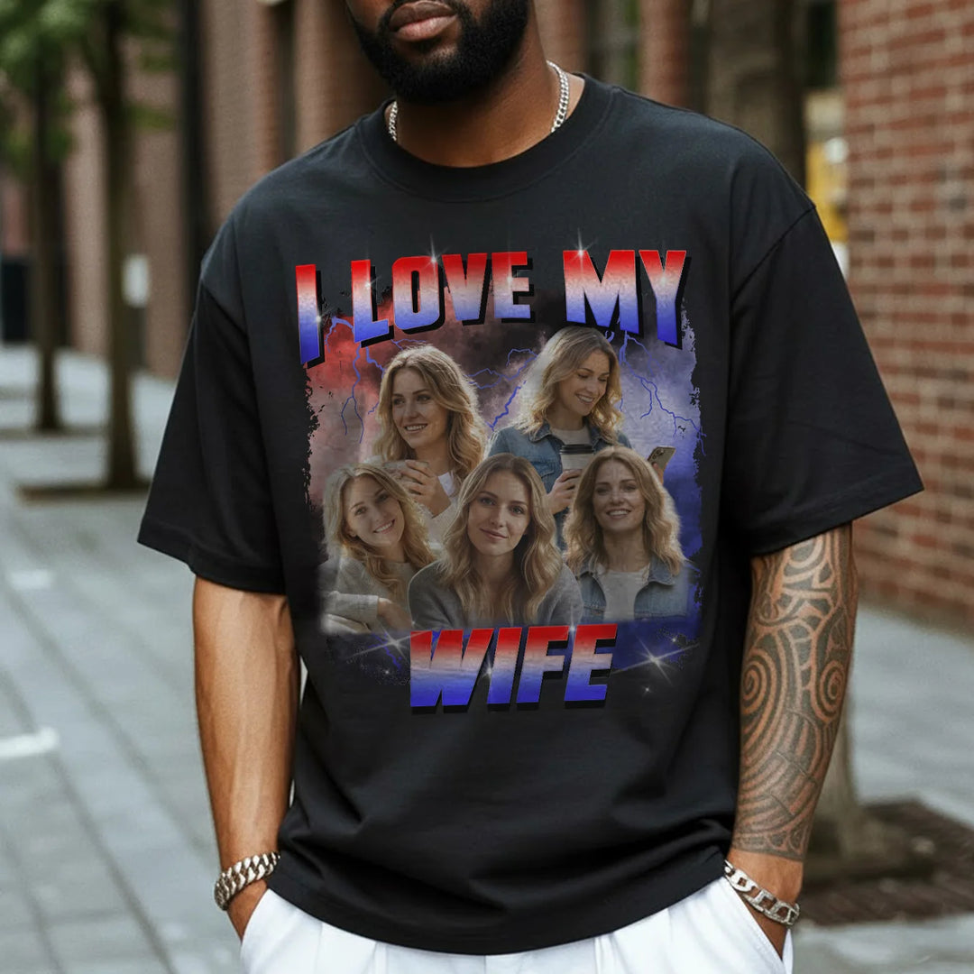 Personalized Oversized Vintage Bootleg T-Shirt – "Girlfriend" Edition