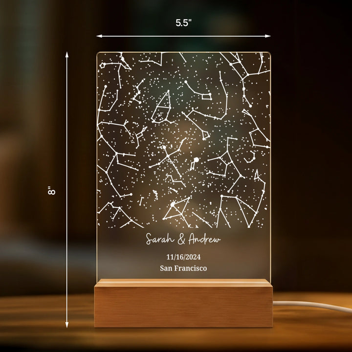 Personalized Acrylic Light "Starry Sky" | Night Light, Decorative Light
