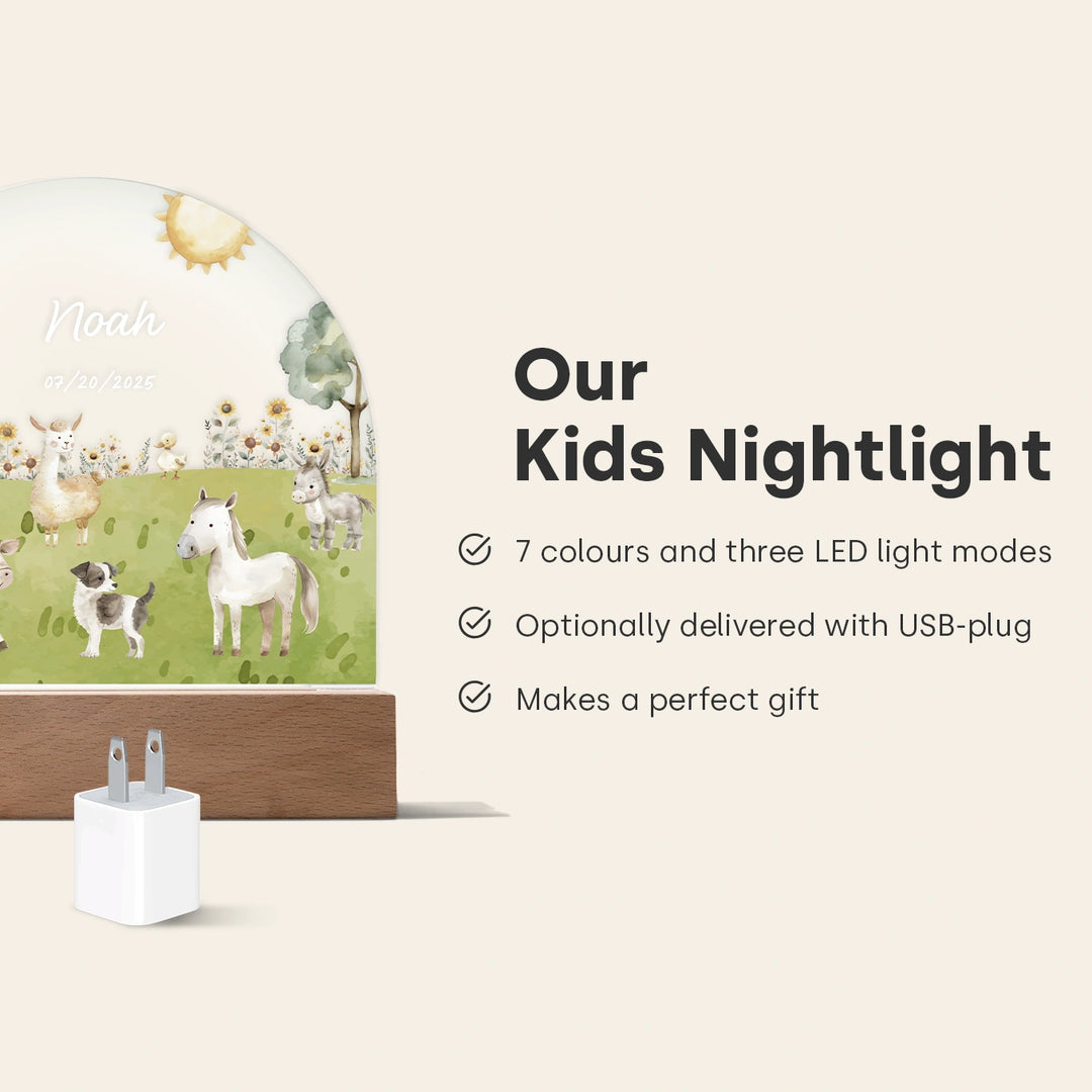 Personalized Night Light "Farm"