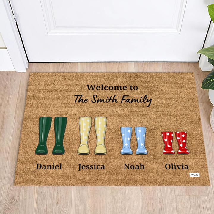Personalized Doormat "Rain Boots"