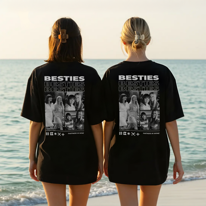 Personalized Matching Oversized T-Shirts "Besties"
