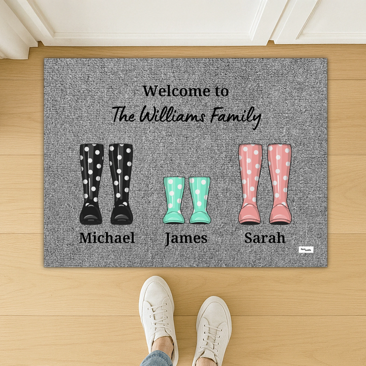 Personalized Doormat "Rain Boots"