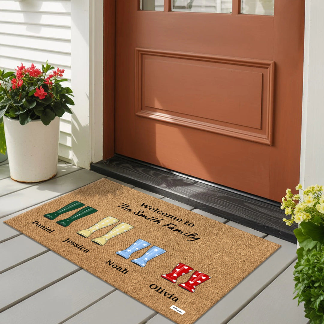 Personalized Doormat "Rain Boots"