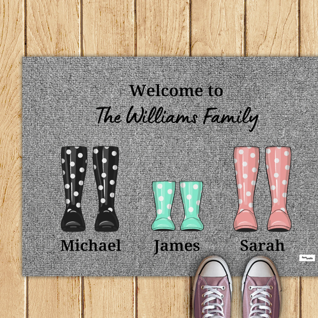 Personalized Doormat "Rain Boots"