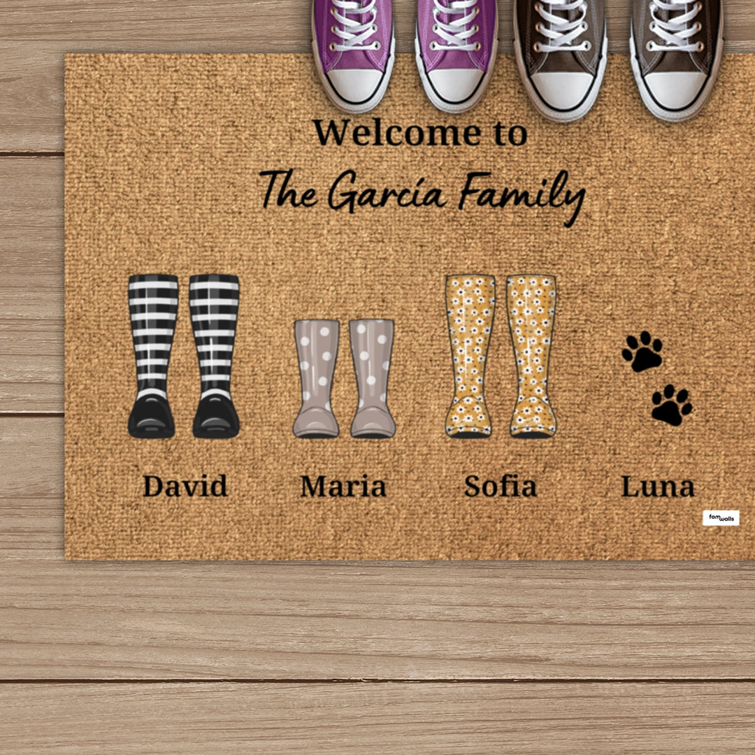 Personalized Doormat "Rain Boots"