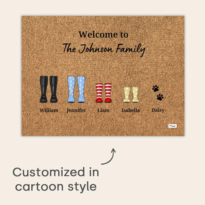 Personalized Doormat "Rain Boots"