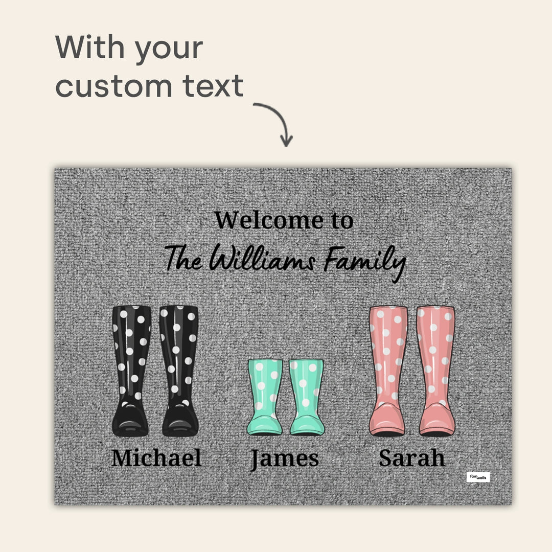 Personalized Doormat "Rain Boots"