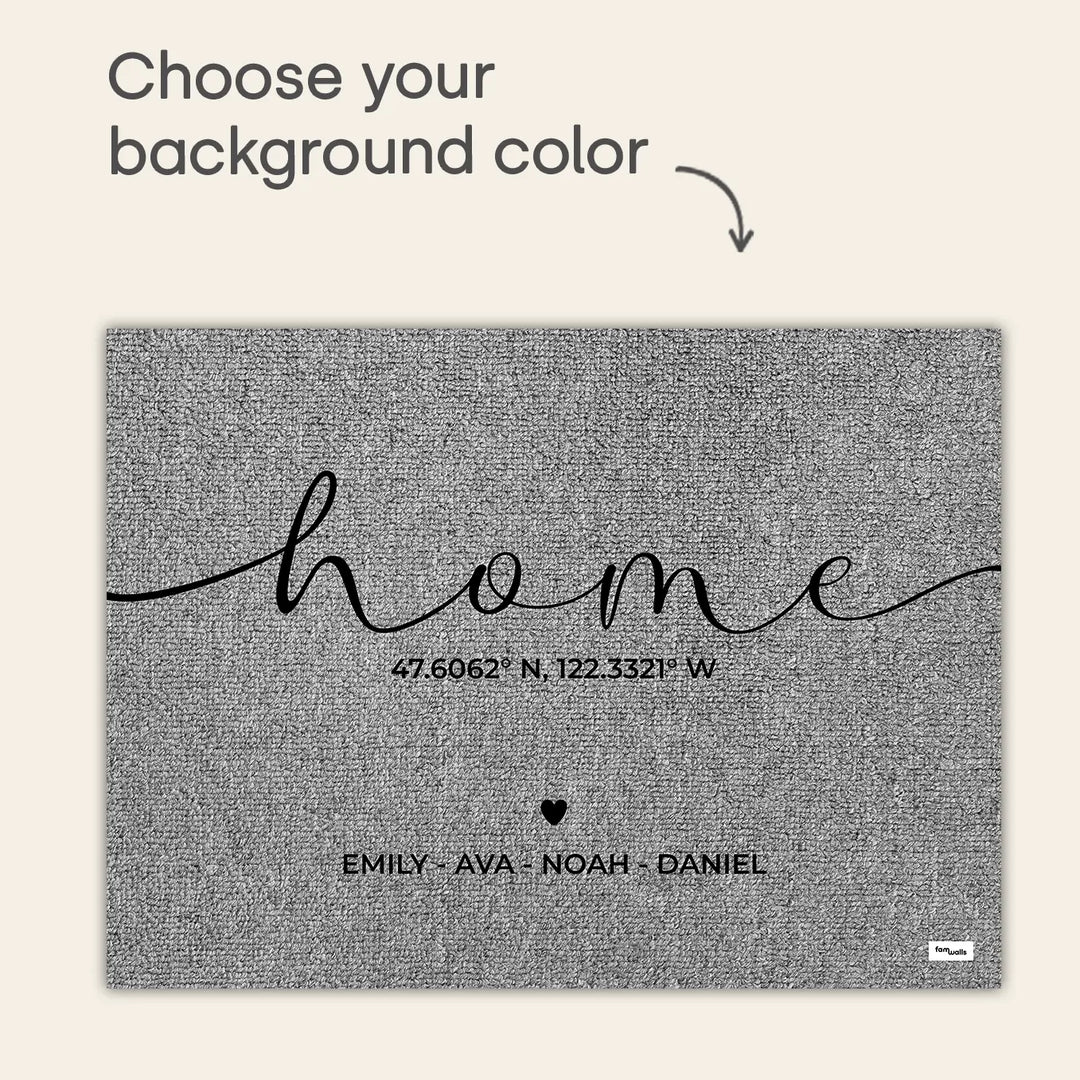 Personalized Doormat "Home Coordinates"
