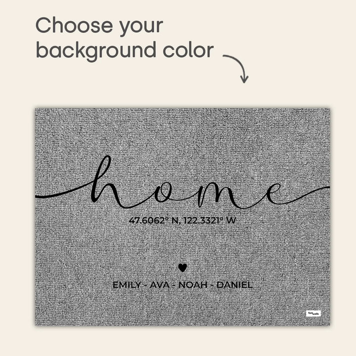 Personalized Doormat "Home Coordinates"
