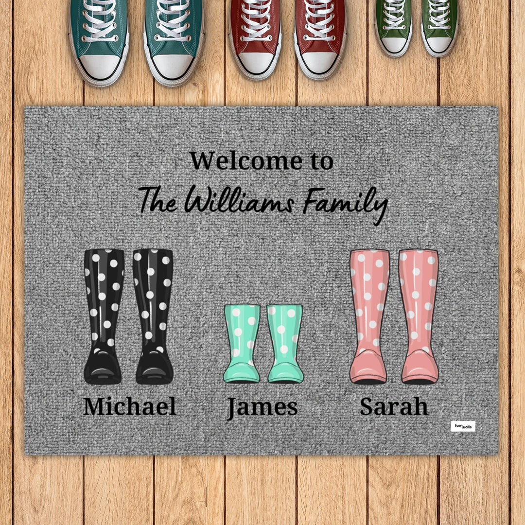 Personalized Doormat "Rain Boots"