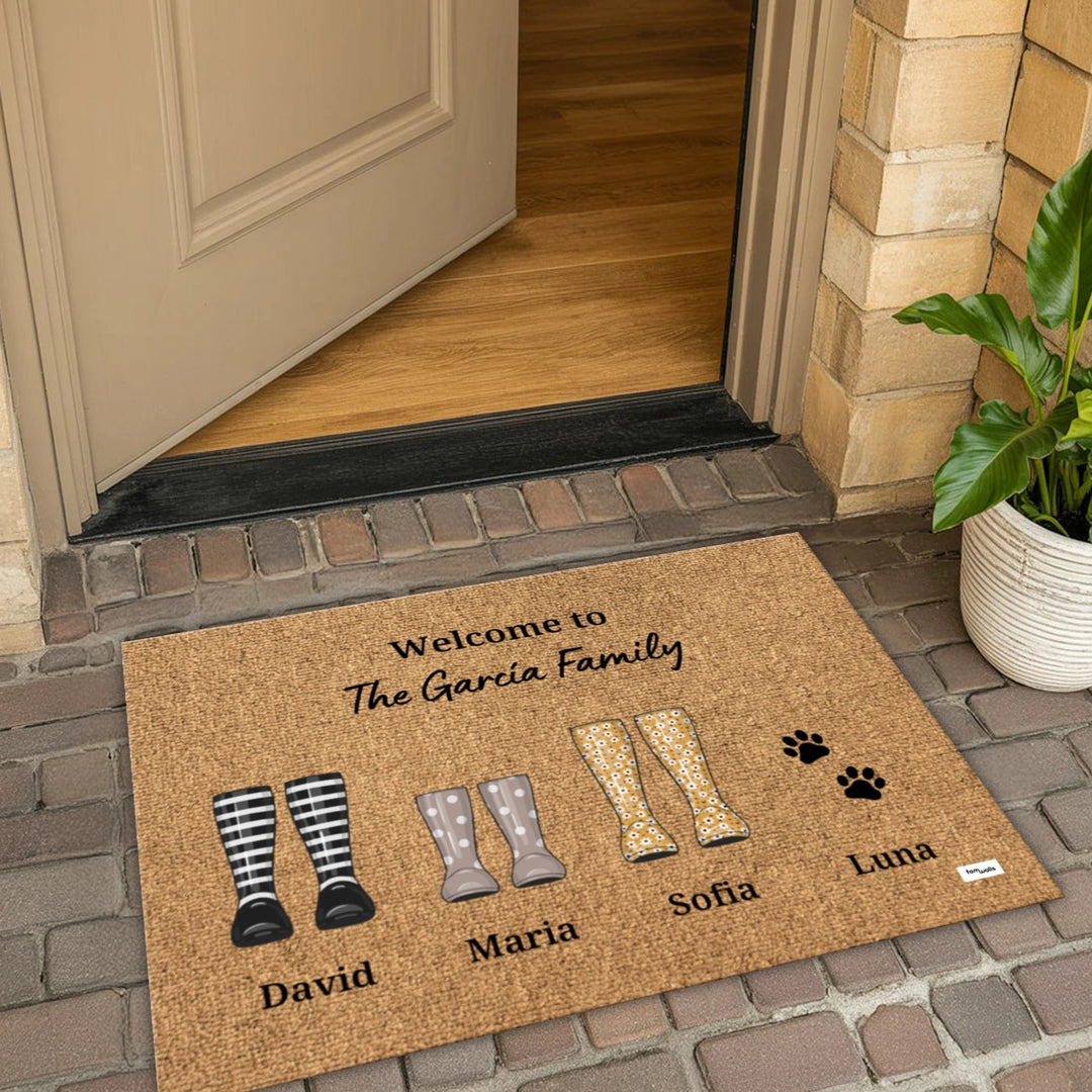 Personalized Doormat "Rain Boots"