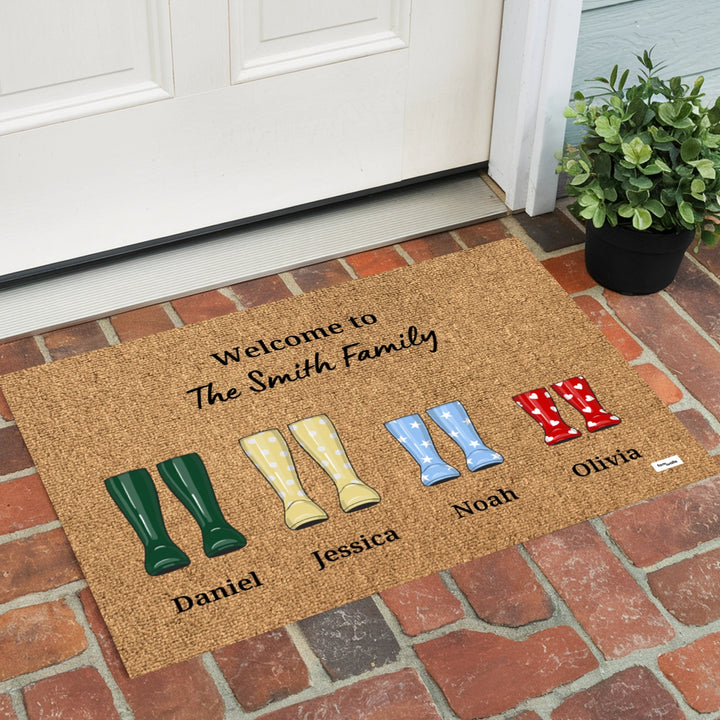 Personalized Doormat "Rain Boots"