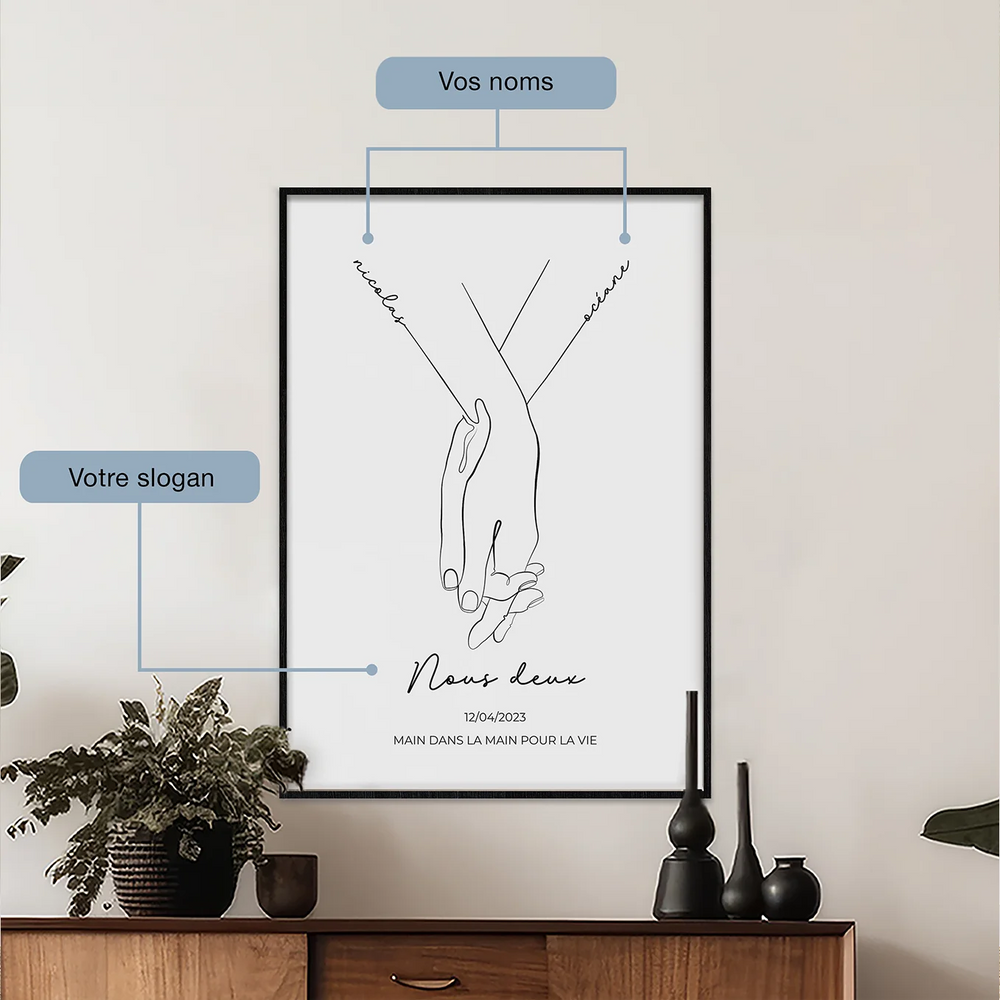 Personalisiertes Poster "Hand in Hand"-1