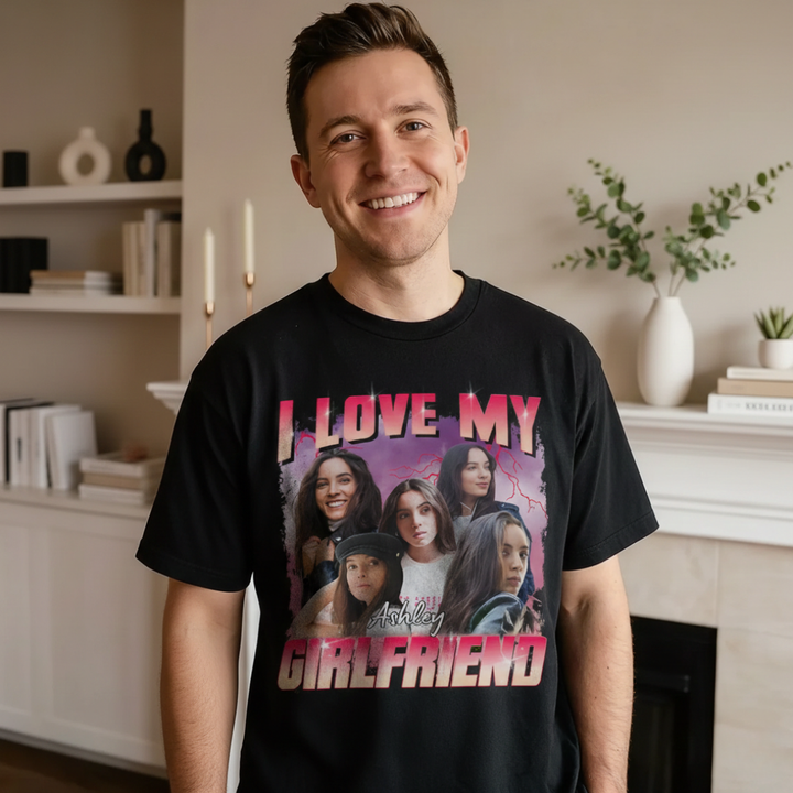 Personalized Oversized Vintage Bootleg T-Shirt – "Girlfriend" Edition
