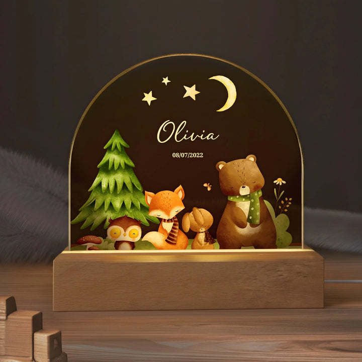 Personalized Night Light "Forest" – Custom Printed Gift for Kids