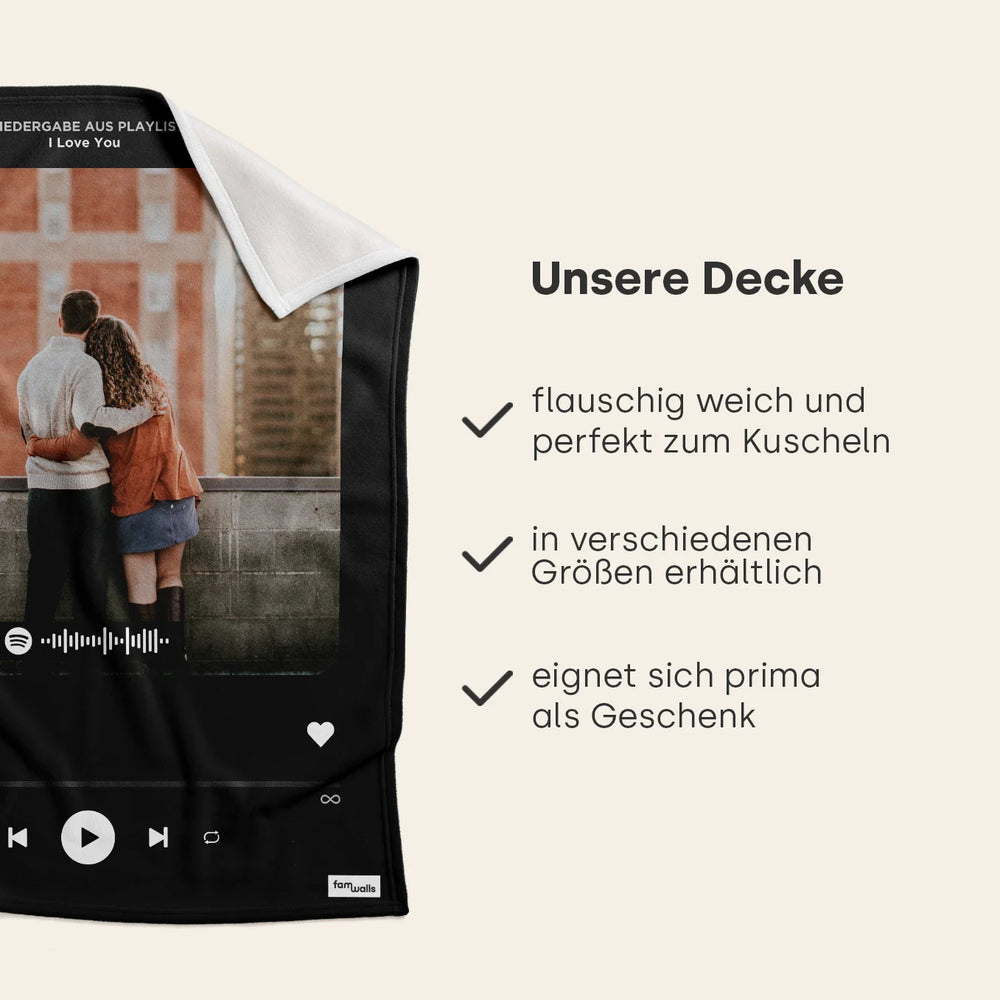 Personalisierte Decke "Lieblingslied" Song Cover