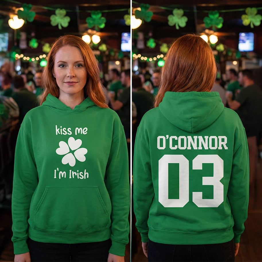 Personalized St. Patrick’s Day Hoodie "Jersey"