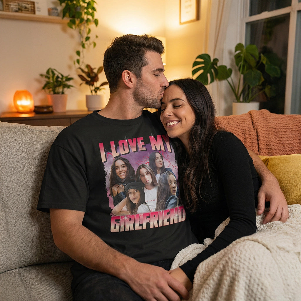 Personalized Oversized Vintage Bootleg T-Shirt – "Girlfriend" Edition