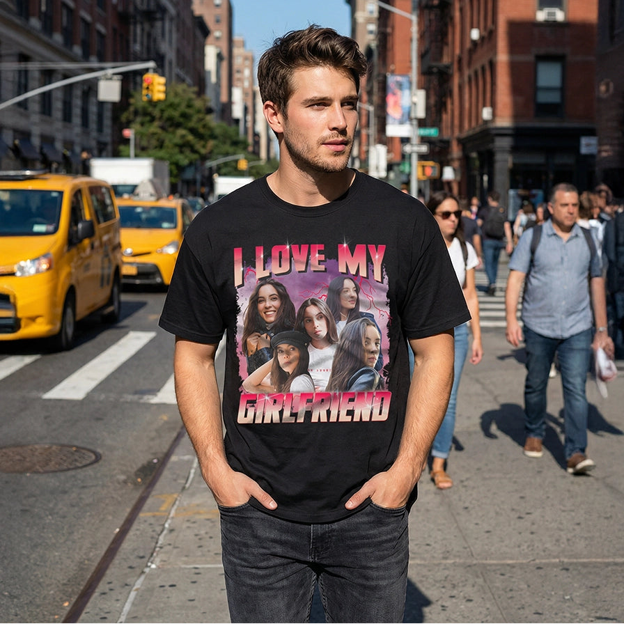 Personalized Oversized Vintage Bootleg T-Shirt – "Girlfriend" Edition