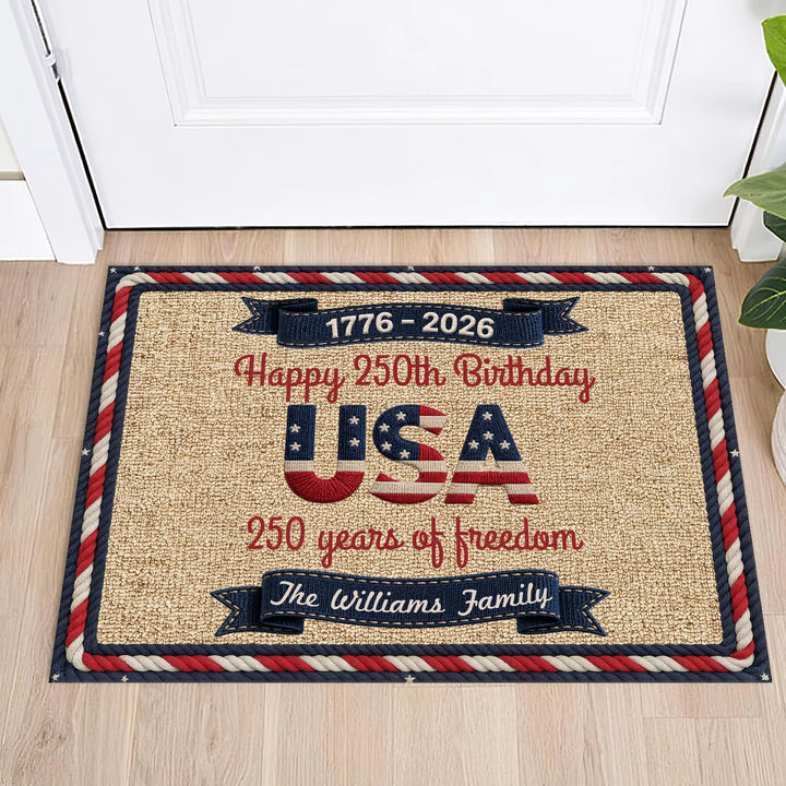 Personalized Doormat “Happy 250th Birthday”