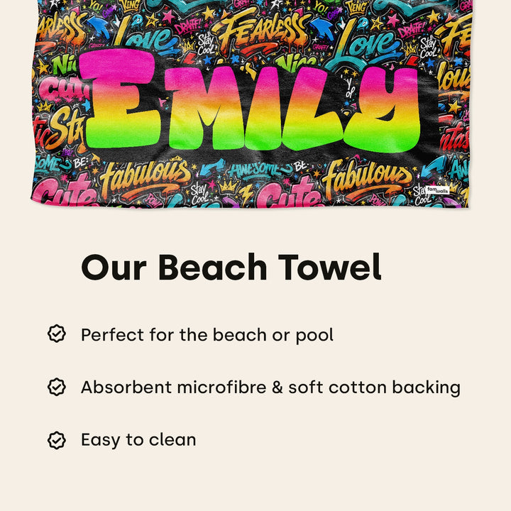 Personalized Bath Towel "Graffiti Name"
