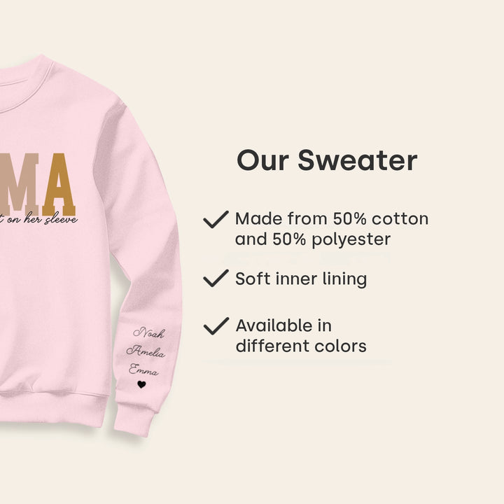 Personalized Sweater "Mama" with Sleeve Print