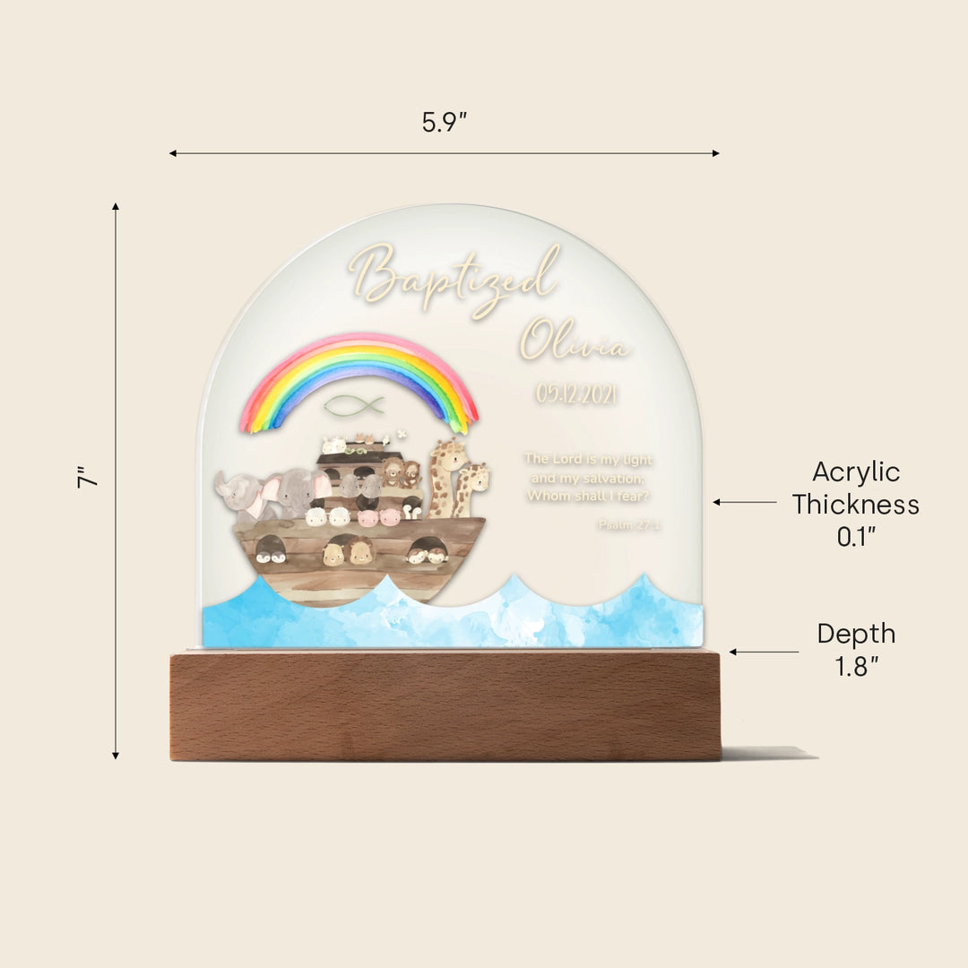 Personalized Acrylic Baptism Light "Ark"