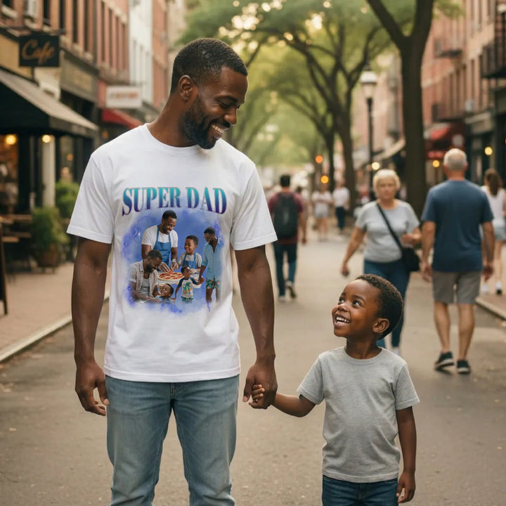 Personalized Oversized T-Shirt Vintage Bootleg "Dad"