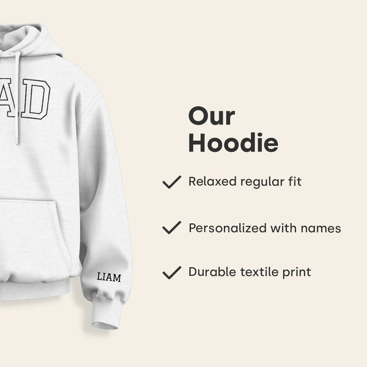 Personalized Hoodie "DAD" with Sleeve Print