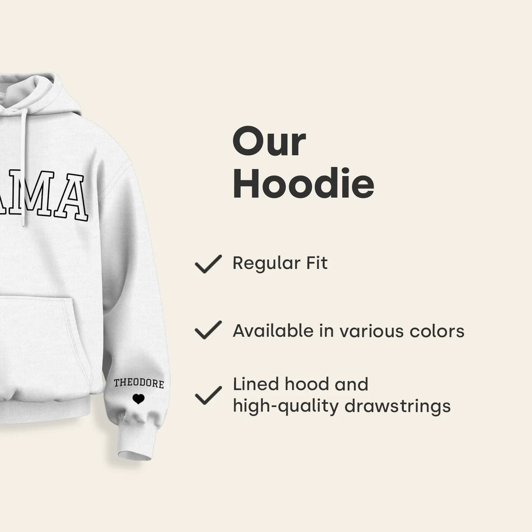 Personalized Hoodie "MAMA" with Sleeve Print