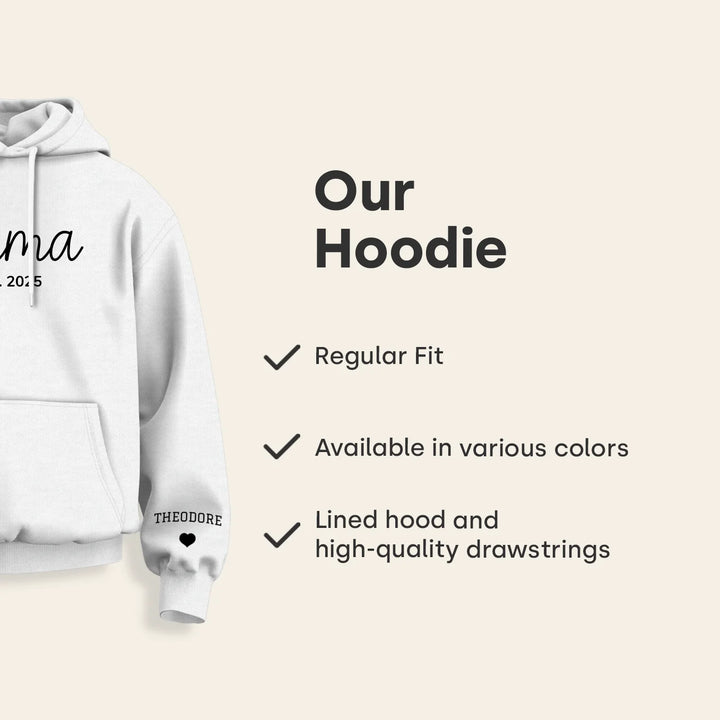 Personalized Hoodie "Mama" with Sleeve Print