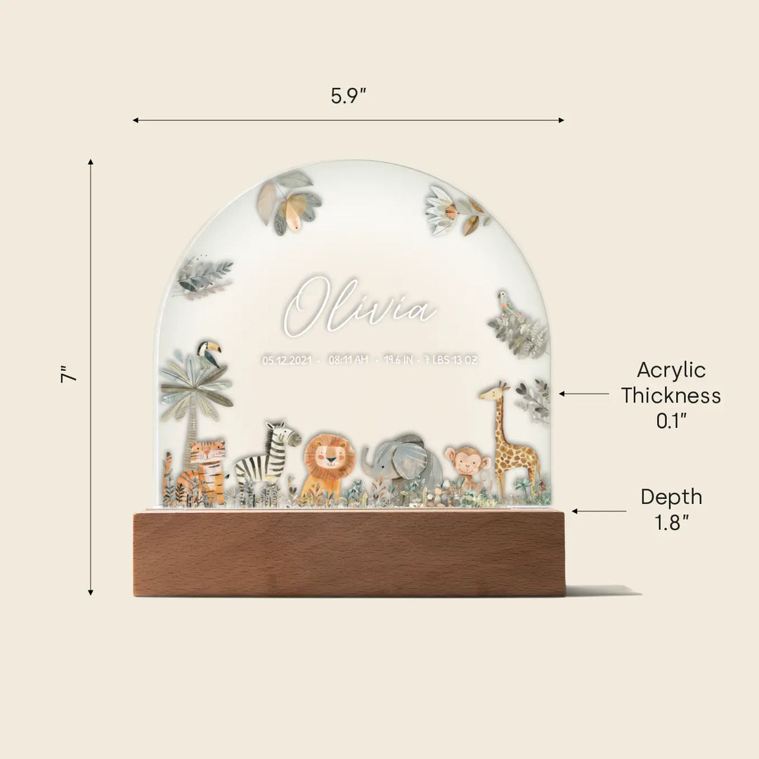 Personalized Night Light "Safari Animals"