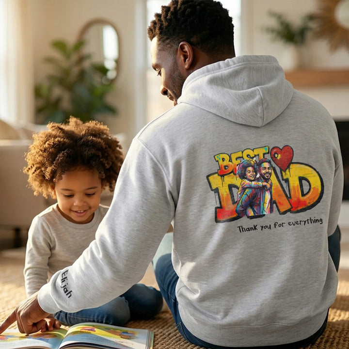Personalized Hoodie Love "DAD" with Sleeve Print