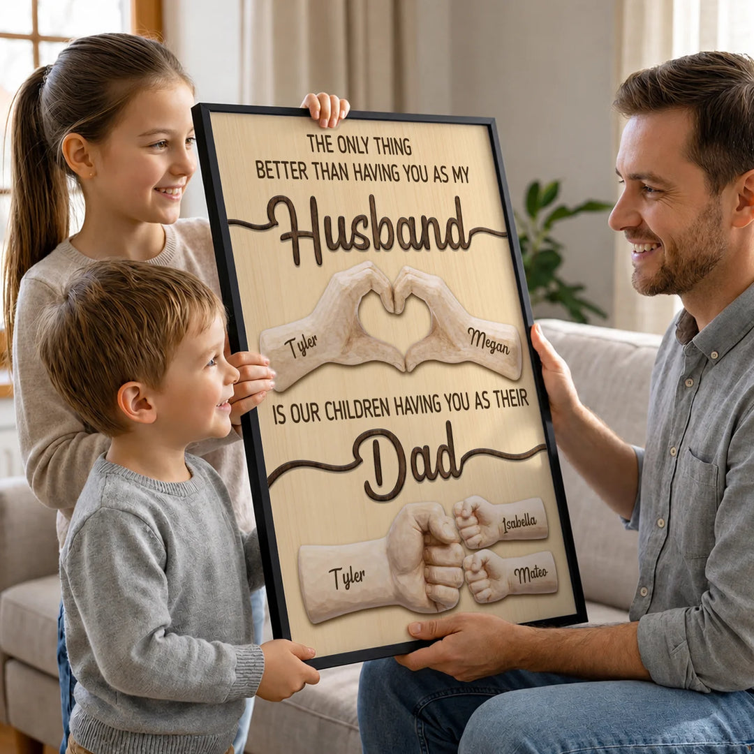 Personalized Wood Design Poster "Dad"