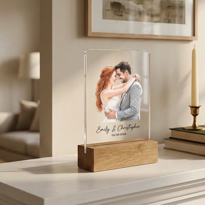 Personalized Acrylic Glass "Wedding Watercolor"