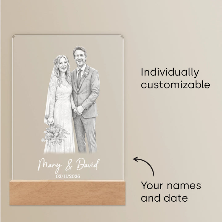 Personalized Glowlight "Wedding Watercolors"