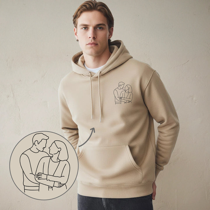 Personalized Hoodie "Couple Line Art"