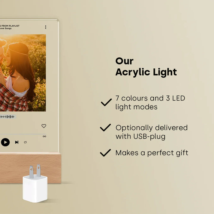 Personalized Acrylic Light "Favorite Song" | Night Light, Decorative Light, Glowlight

