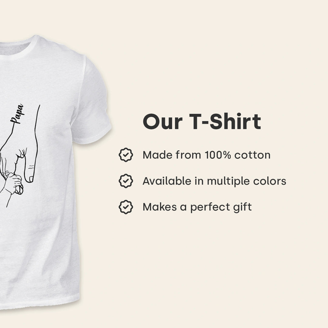 Personalized Dad T-Shirt “Holding Hands”