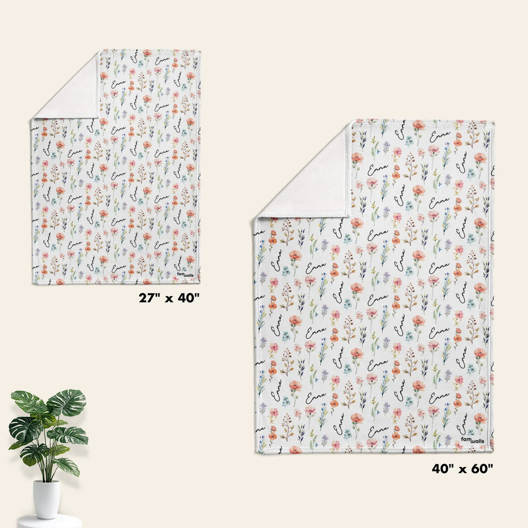 Personalized Baby Blanket "Flowers"