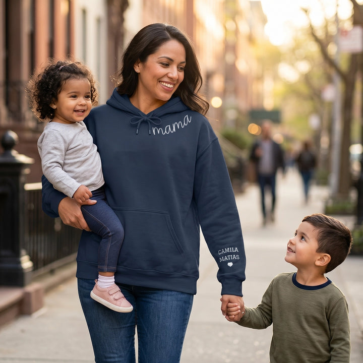 Personalized Hoodie "For Mom" with Sleeve Print