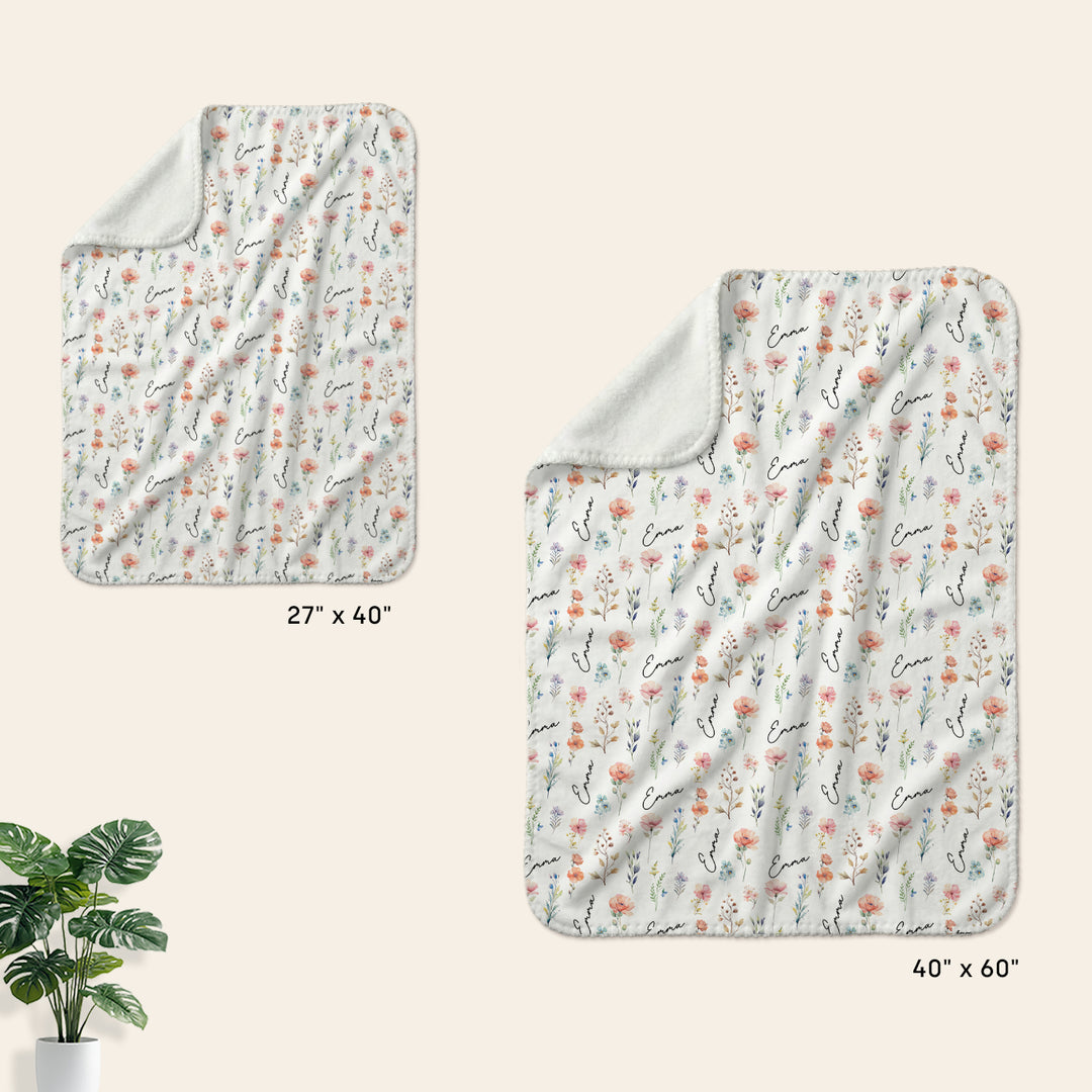Personalized Baby Blanket "Flowers"