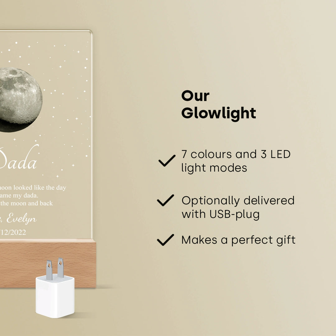 Personalized Glowlight "Moon Phase Dad"