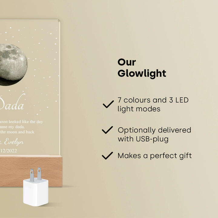 Personalized Glowlight "Moon Phase Dad"