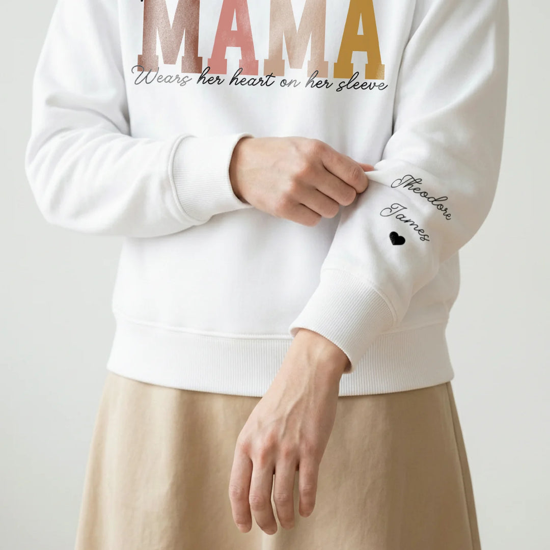 Personalized Sweater "Mama" with Sleeve Print