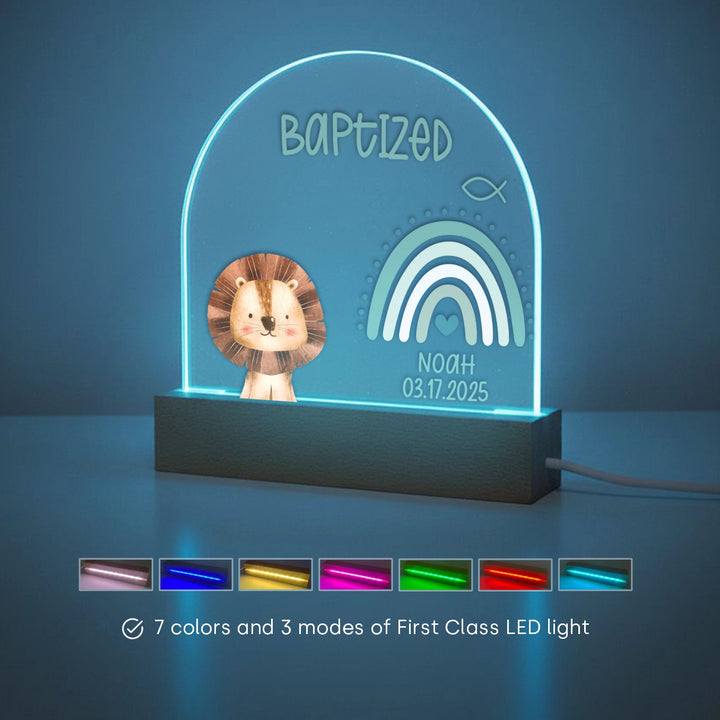 Personalized Baptism Night Light – Custom Name & Date