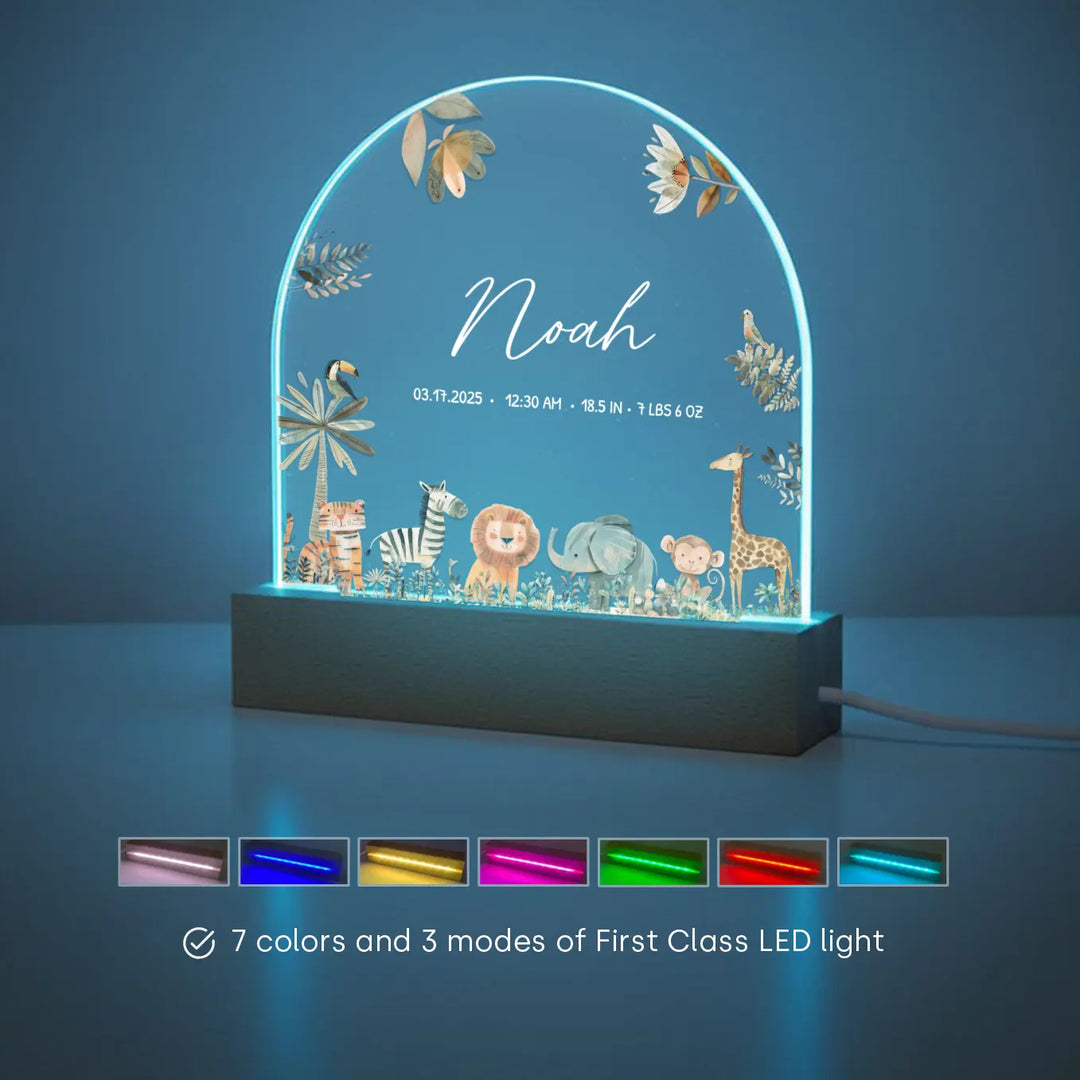 Personalized Night Light "Safari Animals"