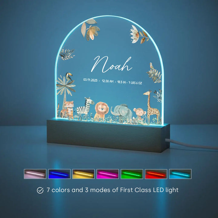 Personalized Night Light "Safari Animals"