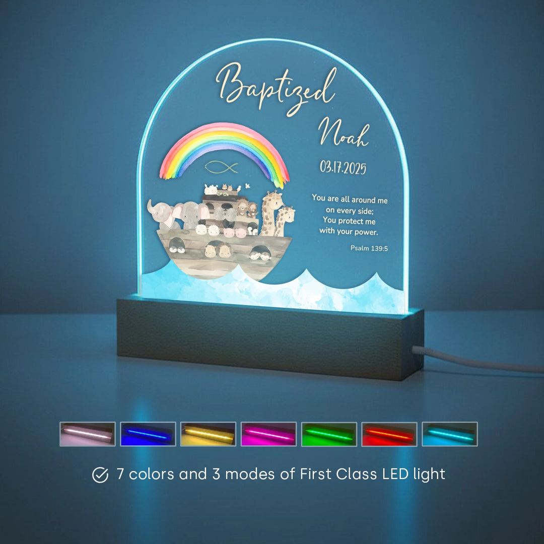 Personalized Acrylic Baptism Light "Ark"