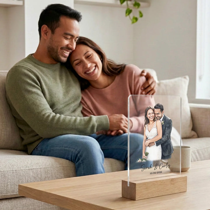 Personalized Acrylic Glass "Wedding Watercolor"